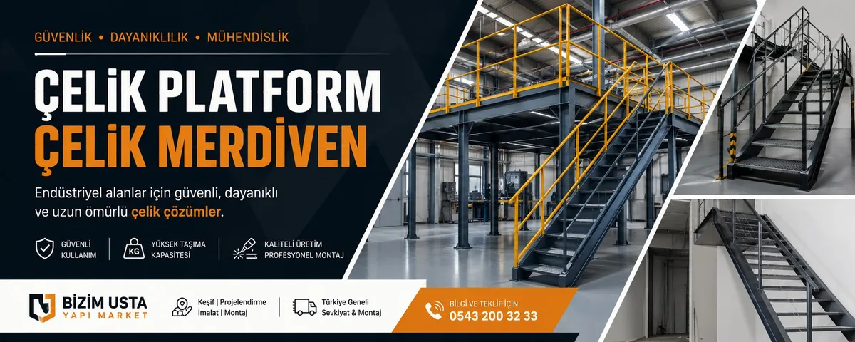 ÇELİK PLATFORM ÇELİK MERDİVEN